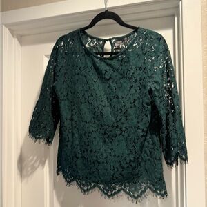 Elegant Green Lace Top